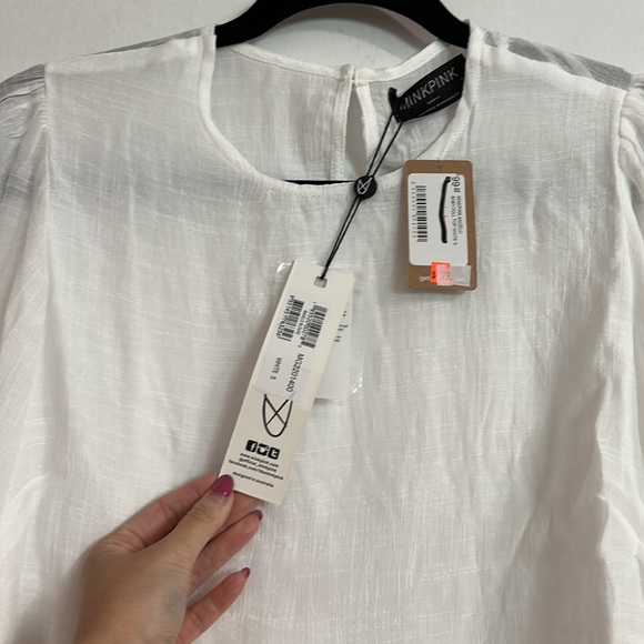 MINKPINK FLOWY WHITE BLOUSE - Picture 4 of 7